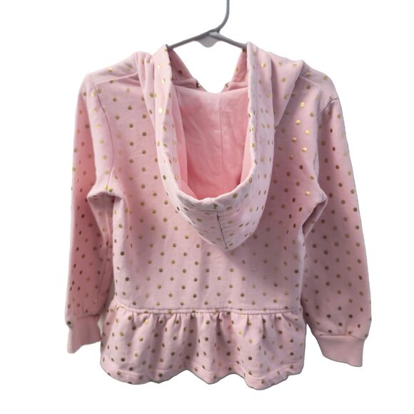 Planet Cotton Hoodie Zipper Jacket White Lace Star Gold Polka Dts Pink 3T - Picture 3 of 12